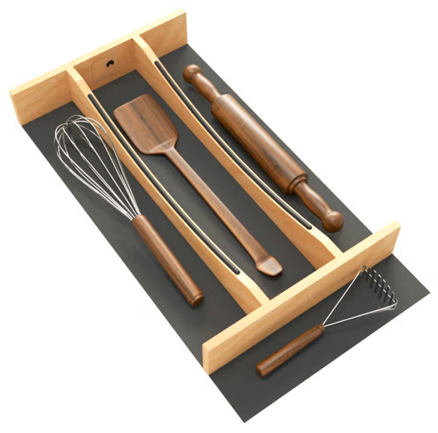 RV4WUTCC-15MB-1 - Wurth Louis and Company 10-1/4" Craftsman Utensil Drawer Insert with Black Accent, Light Brown