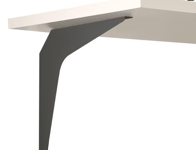 23" x 15" Basic Work Surface Shelf Bracket, Matte Black Finish