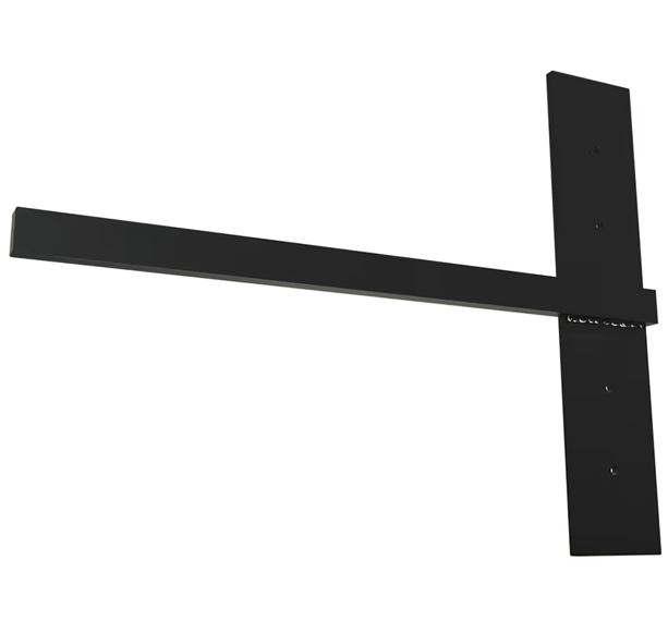 18" x 14" Stud Mount Floating Shelf Bracket, Black Finish