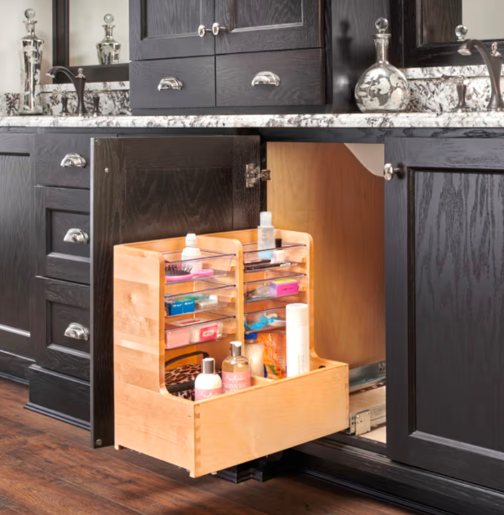 8-3/4" Pullout Organizer with Soft-Closing, Wood