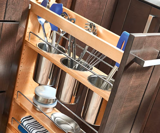 8-3/4" Rev-A-Shelf Cabinet Pullout Organizer with BLUMOTION Soft-Closing, Wood