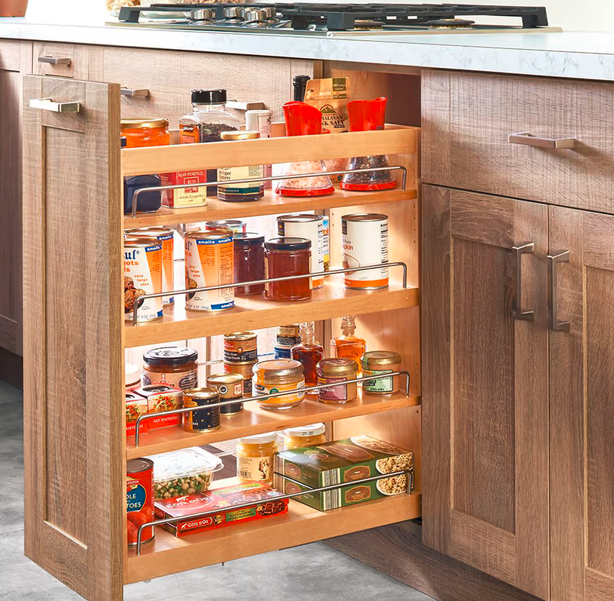 10-1/2" 3-Shelf Side/Bottom Mount Pullout Organizer with BLUMOTION Soft-Closing, Semi-gloss