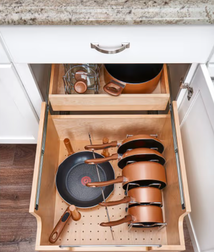 20-1/2" 2-Tier Cookware Organizer with MOVENTO Soft-Closing, Natural Maple