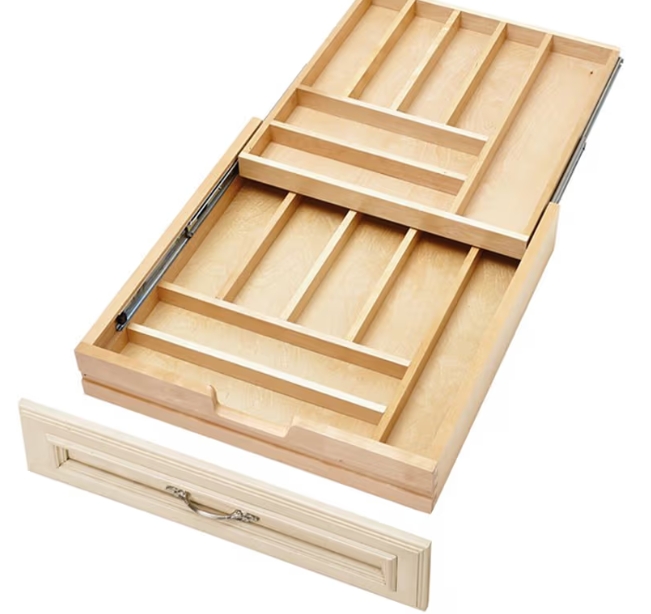 RV4WTCD-24HSC-1 - Wurth Louis and Company 4WTCD 21" 14-Conmpartment Two Tiered Cutlery Drawer with BLUMOTION Soft-Close, Semi-Gloss