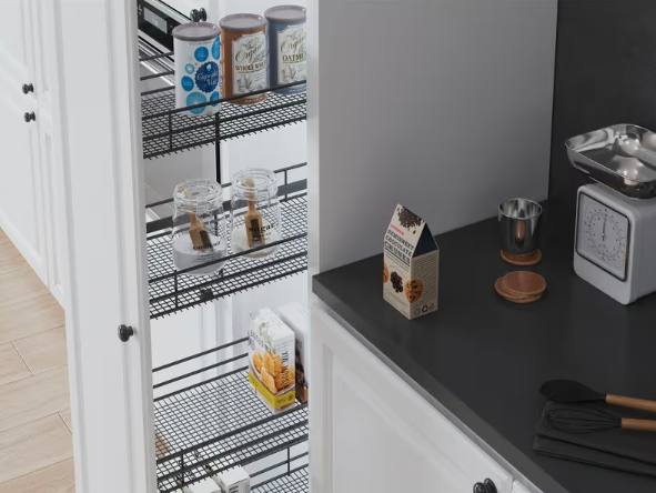 4.09" 3-Tier Saphir Wire Base Cabinet Organizer with Soft-Closing, Carbon Steel Gray, 25.5" High