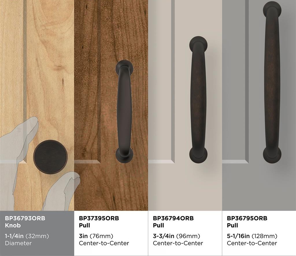 oil-rubbed-bronze_knob_amerock_cabinet-hardware_renown_bp36793orb_collage_24 - Wurth Louis and Company How to Choose Between Knobs and Pulls