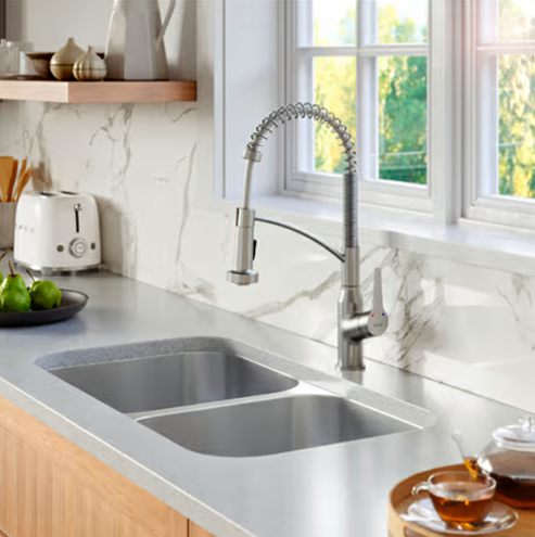 KARPU51N - Wurth Louis and Company Profile Stainless Steel Undermount 16G Double Equal Bowl Kitchen Sink, 32-1/4" x 18-1/2" x 8-1/2" (40/Box)