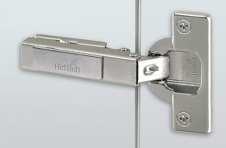 Intermat 9943 110° Opening Hinge, 45mm Bore Pattern, Self-Closing, Inset, Nickel-Plated, Dowelled
