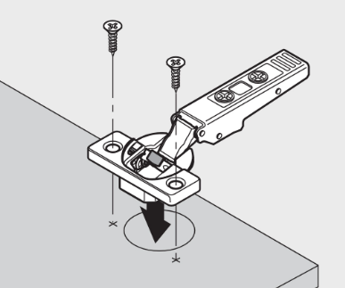 step_5_attach_hinge_cup_to_door - Wurth Louis and Company Attach Hinge Cup to Door