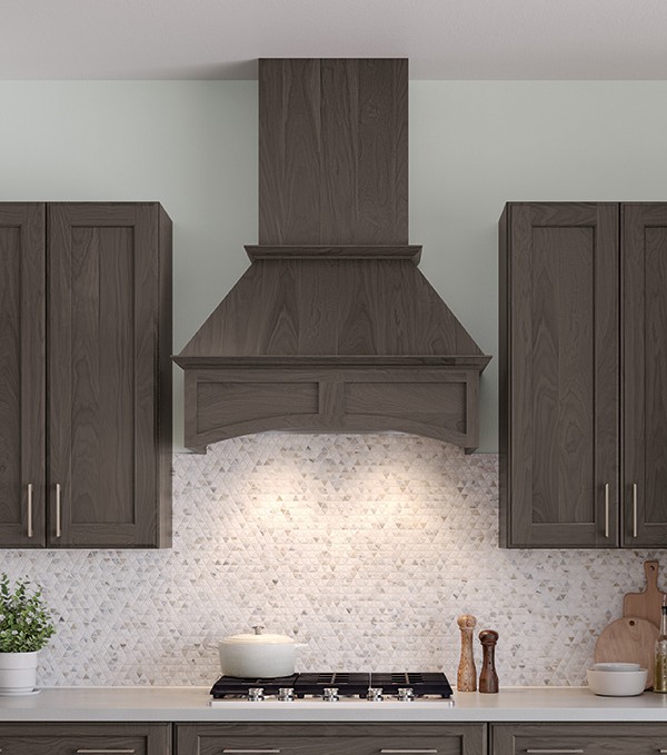 ArchFlatPanelHoodWSmkLGstA - Wurth Louis and Company 36" Signature Arched Raised Panel Range Hood with Liner, Rift White Oak