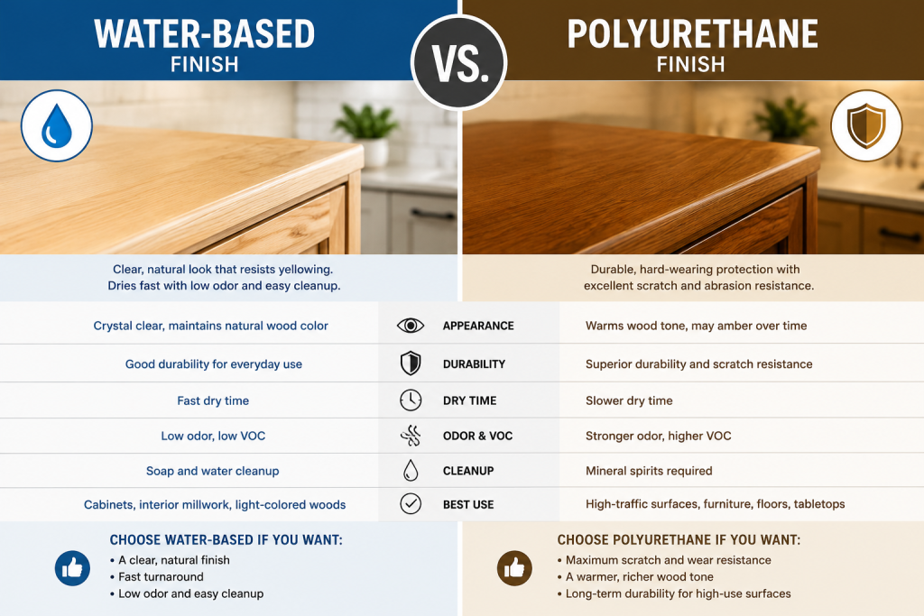 Water-Based vs Polyurethane Wood Finishes - Wurth Louis and Company
