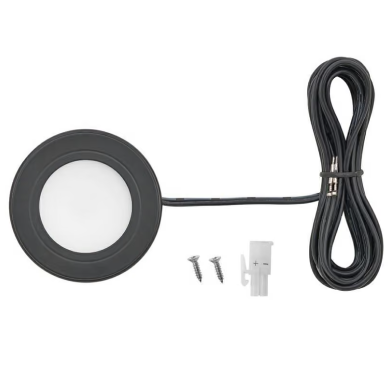 EquiLine LED 3W Cool White Puck Light Black