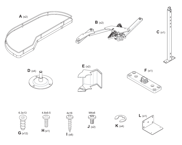 Girasolo Parts for Installation - Wurth Louis and Company Girasolo Parts for Installation