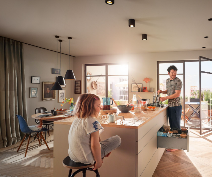 blum_kitchen_hardware_lifestyle_advertisement_showcasing_storage_solutions_and_motion_technologies - Wurth Louis and Company blum_kitchen_hardware_lifestyle_advertisement_showcasing_storage_solutions_and_motion_technologies