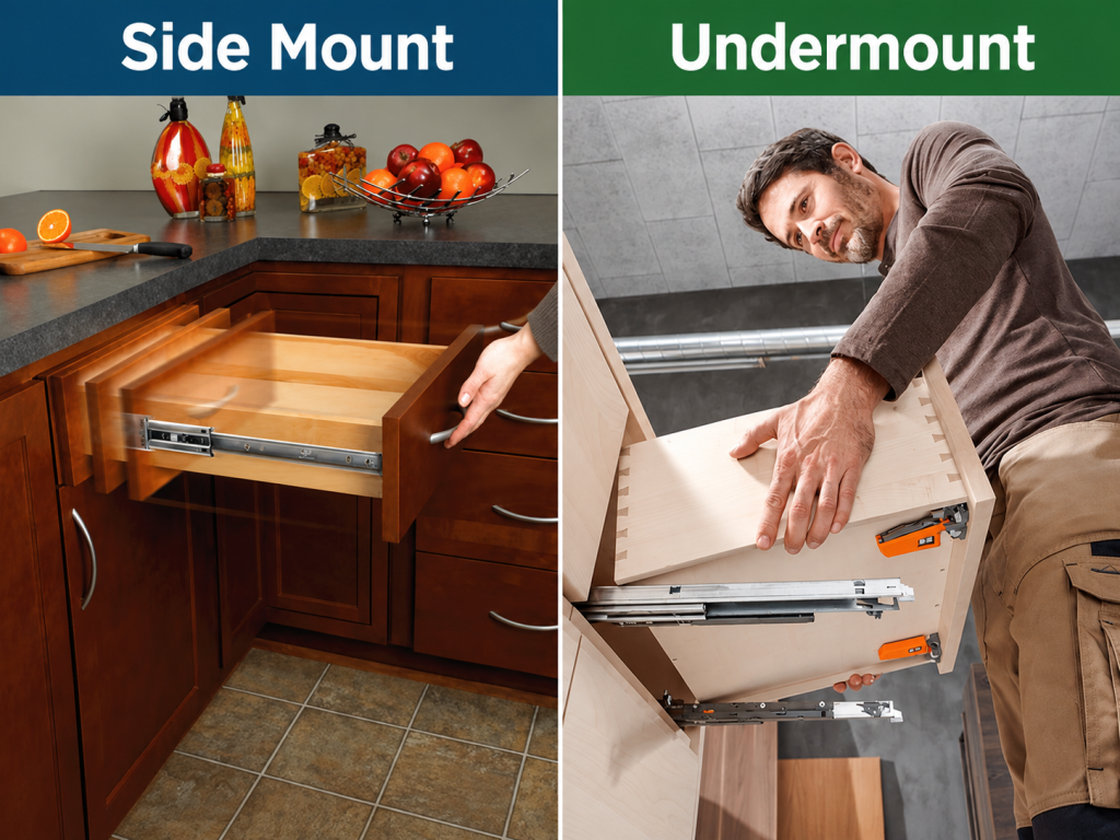 Side Mount vs Undermount Slides - Wurth Louis and Company Side Mount vs Undermount Slides Measurements