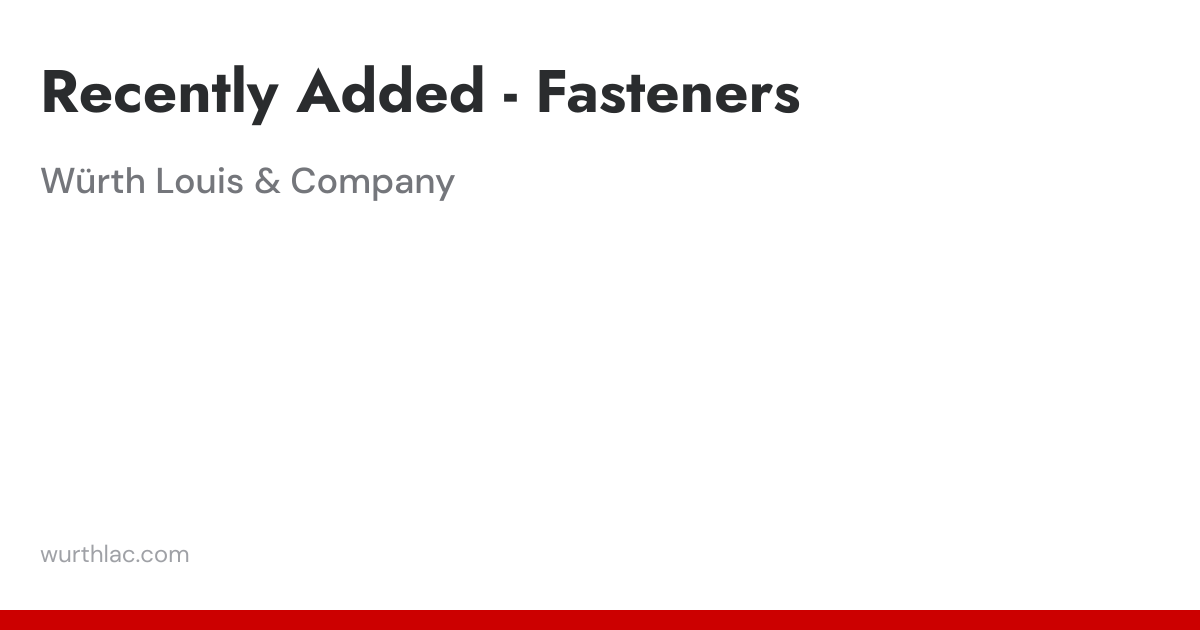 Fasteners | Essential Tools for Woodworkers | Wurthlac.com