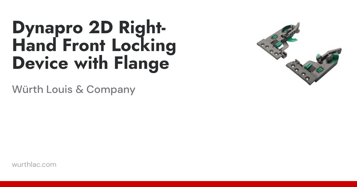 Brixwell QIIP-002 Front Locking Device 2D With Flange - Left Hand Mounting, Black Plastic Drawer Lock