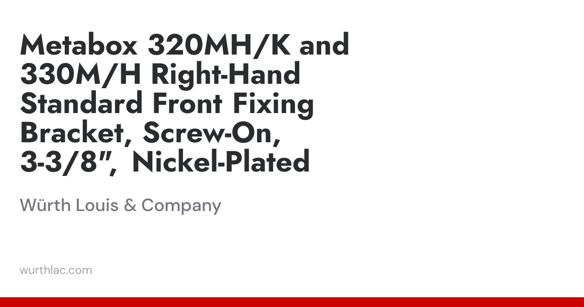 Metabox 320MH/K and 330M/H Right-Hand Standard Front Fixing Bracket ...