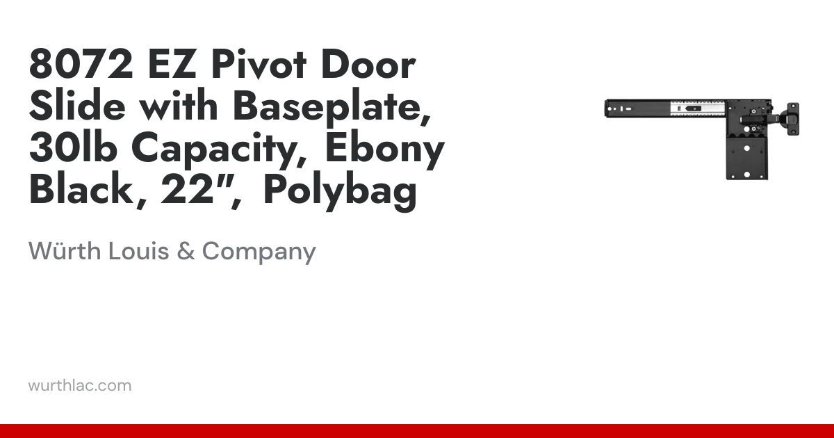 8072 EZ Pivot Door Slide with Baseplate, 30lb Capacity, Ebony Black, 22 ...
