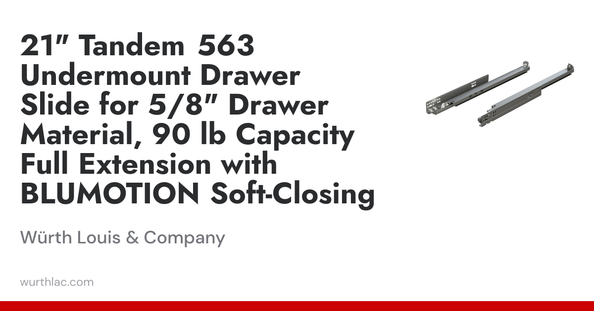 Blum 563F4570B Tandem Undermount Drawer Slides – 18 Inch, Soft Close, Metal, 3/4"