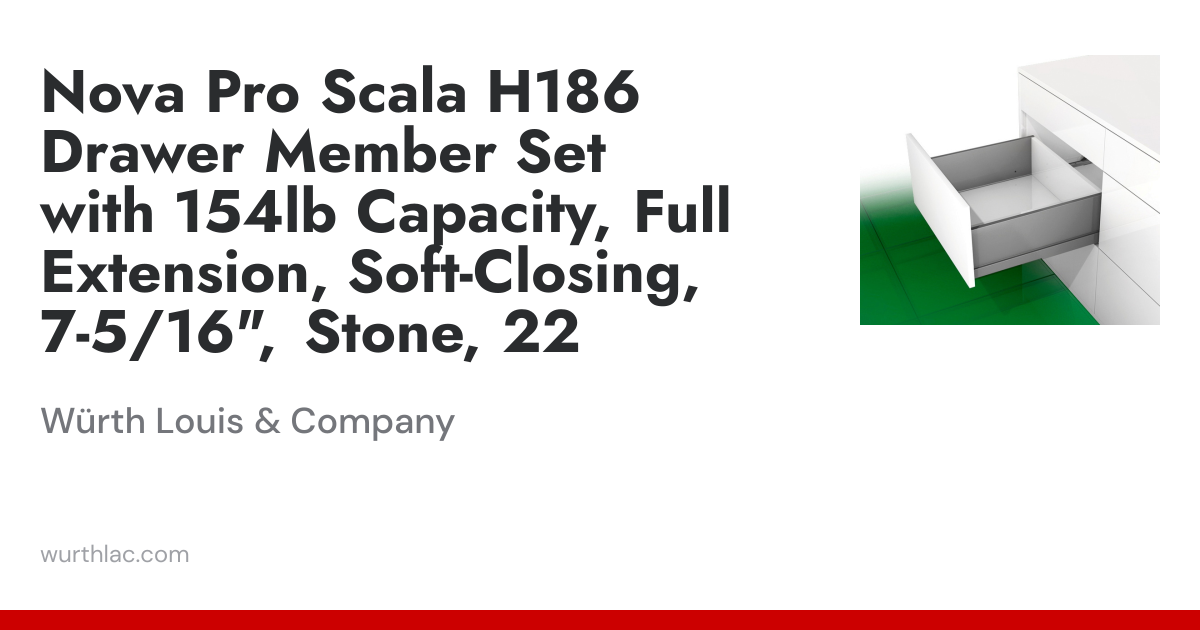 Nova Pro Scala H186 Drawer Member Set with 154lb Capacity, Full ...