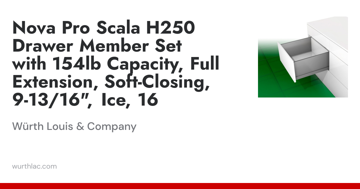 Nova Pro Scala H250 Drawer Member Set with 154lb Capacity, Full ...
