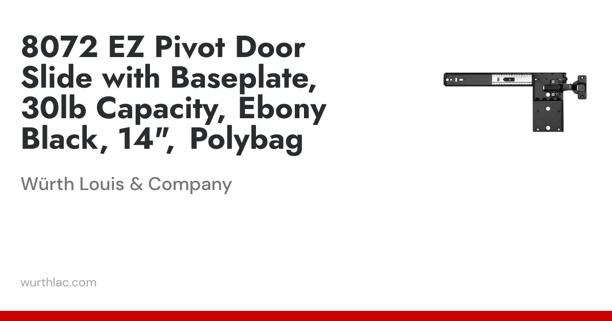 8072 EZ Pivot Door Slide with Baseplate, 30lb Capacity, Ebony Black, 14 ...