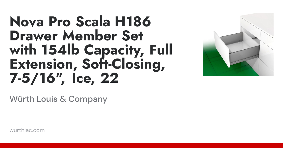 Nova Pro Scala H186 Drawer Member Set with 154lb Capacity, Full ...