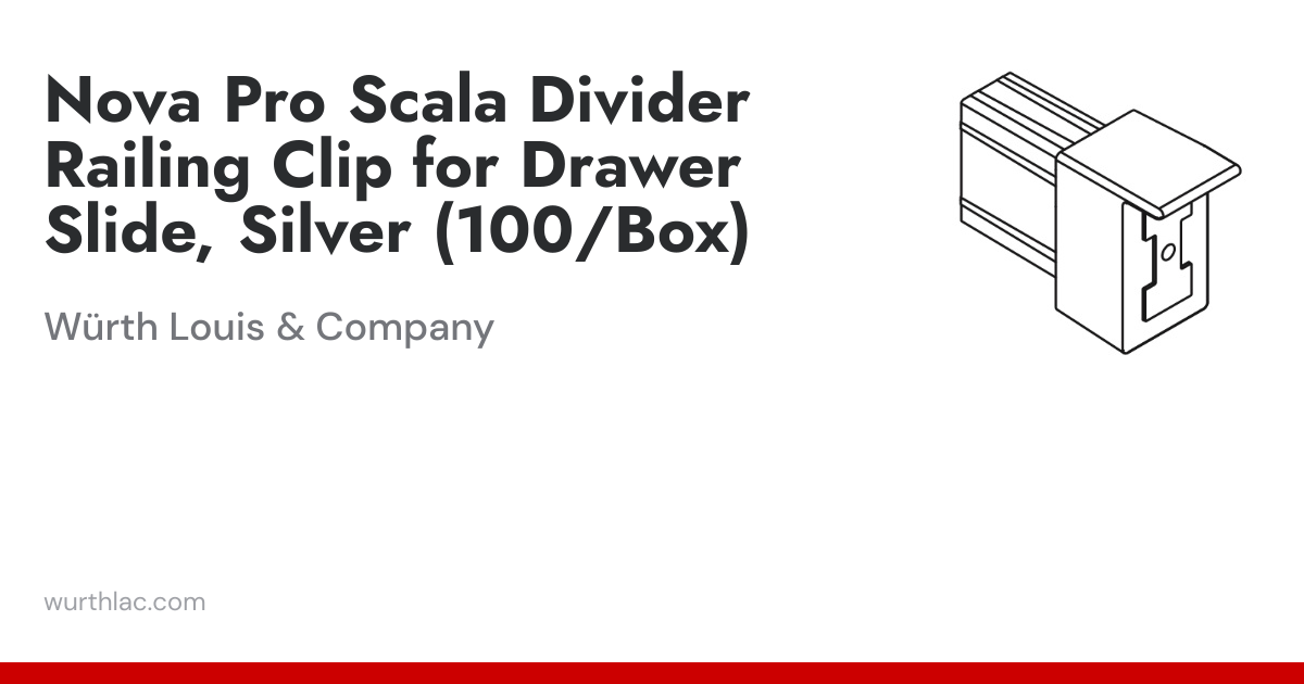 Nova Pro Scala Divider Railing Clip for Drawer Slide, Silver (100/Box ...