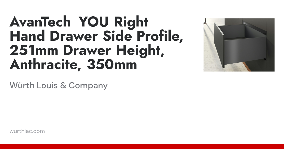 AvanTech YOU Right Hand Drawer Side Profile, 251mm Drawer Height ...