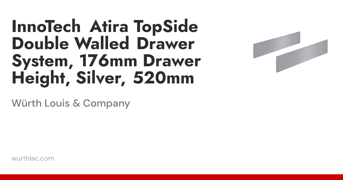 InnoTech Atira TopSide Double Walled Drawer System, 176mm Drawer Height ...