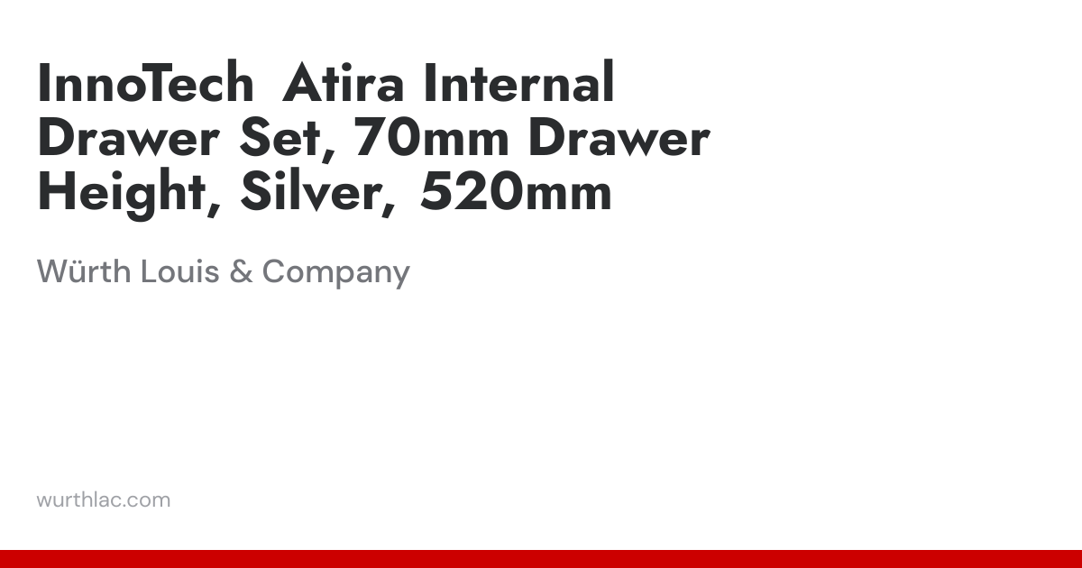 InnoTech Atira Internal Drawer Set, 70mm Drawer Height, Silver, 520mm ...
