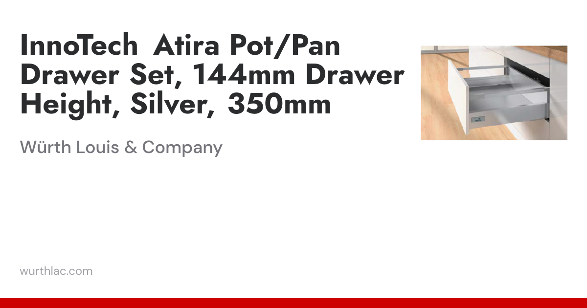 InnoTech Atira Pot/Pan Drawer Set, 144mm Drawer Height, Silver, 350mm ...
