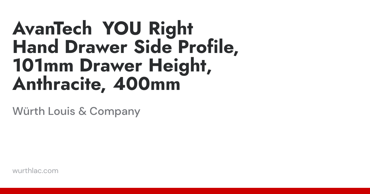 AvanTech YOU Right Hand Drawer Side Profile, 101mm Drawer Height ...