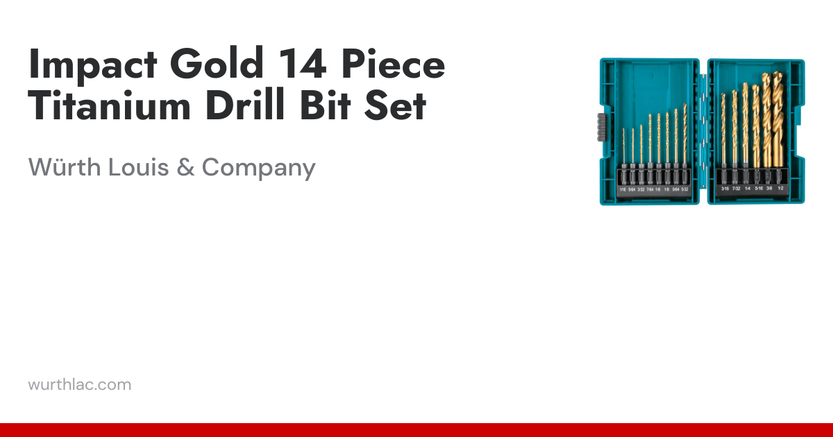 Impact Gold 14 Piece Titanium Drill Bit Set | Würth Louis & Company