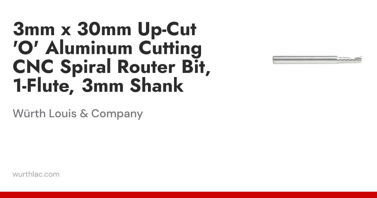3mm x 30mm Up-Cut 'O' Aluminum Cutting CNC Spiral Router Bit, 1-Flute ...