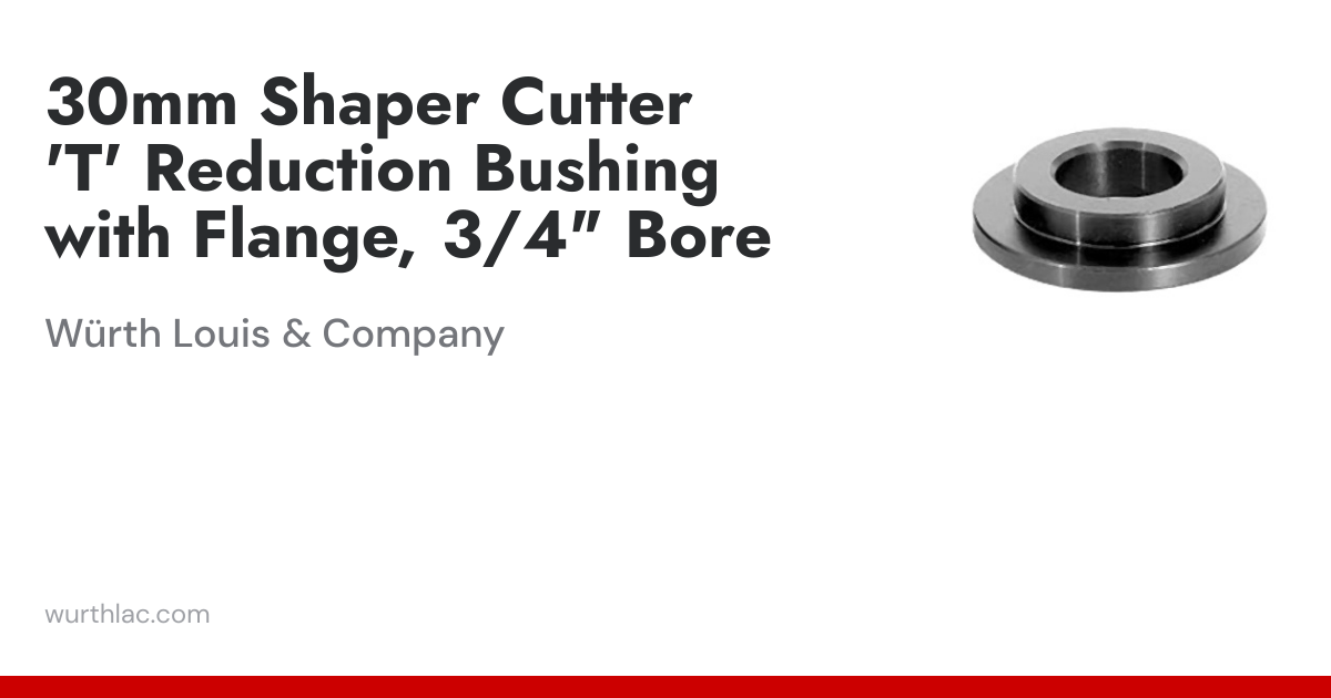 30mm Shaper Cutter 'T' Reduction Bushing with Flange, 3/4