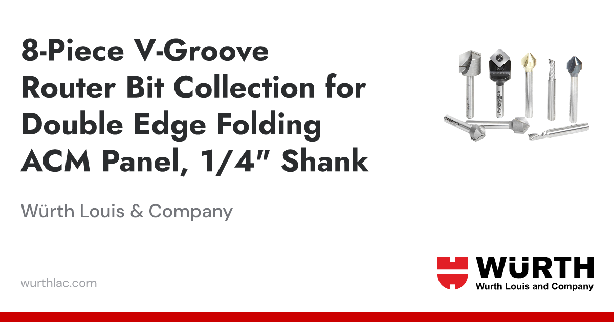 8-Piece V-Groove Router Bit Collection for Double Edge Folding ACM ...
