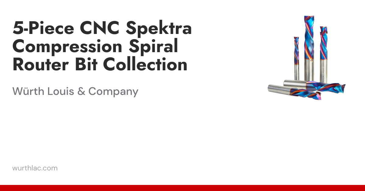 5-Piece CNC Spektra Compression Spiral Router Bit Collection | Würth ...