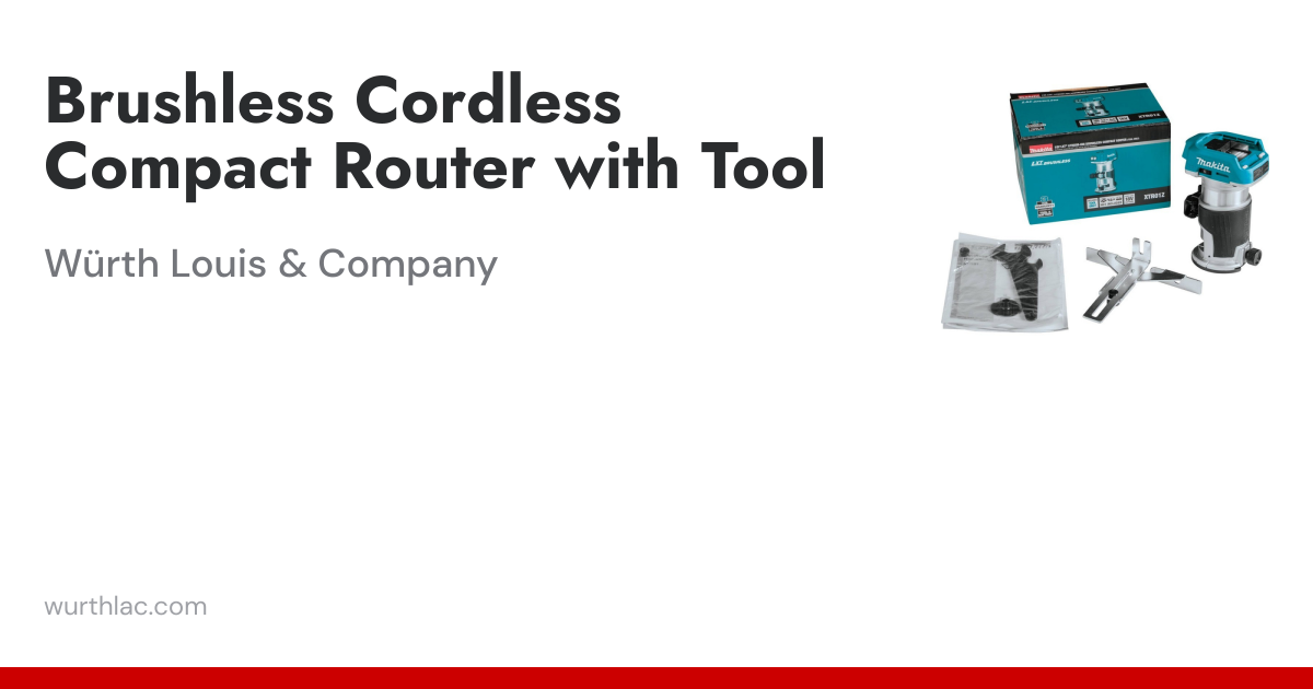 Brushless Cordless Compact Router with Tool | Würth Louis & Company