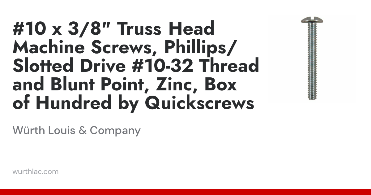 #6-32 X 3/8" Truss Head Phillips Machine Screws – 18-8 Stainless Steel, Black Oxide, Full Thread, 100-Pack