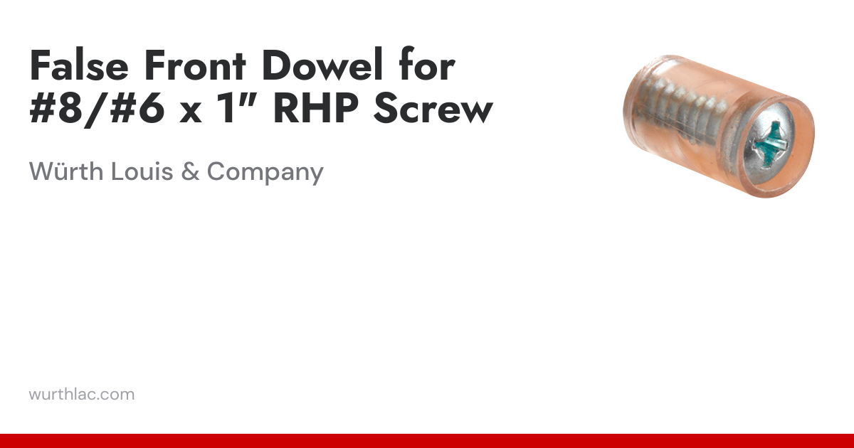 False Front Dowel for #8/#6 x 1