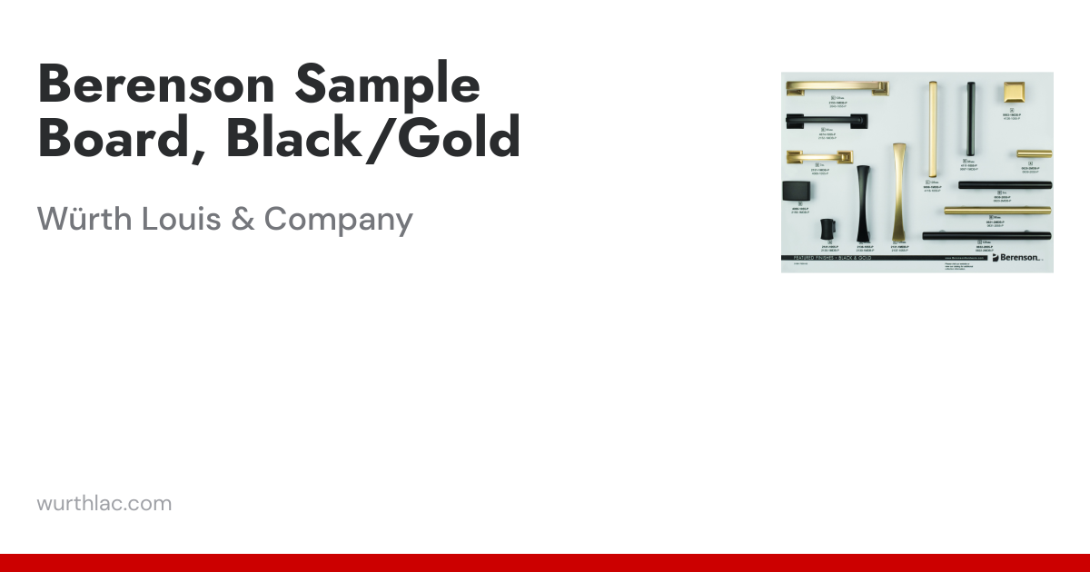 Berenson Sample Board, Black/Gold | Würth Louis & Company