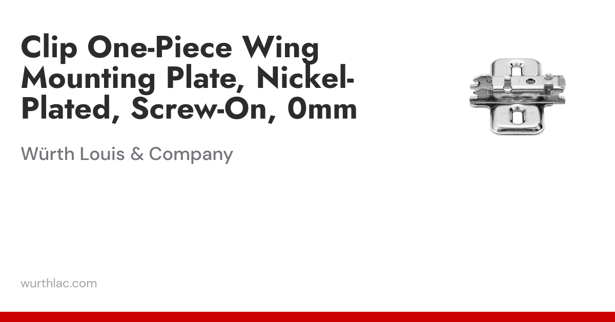 Clip One-Piece Wing Mounting Plate, Nickel-Plated, Screw-On, 0mm ...