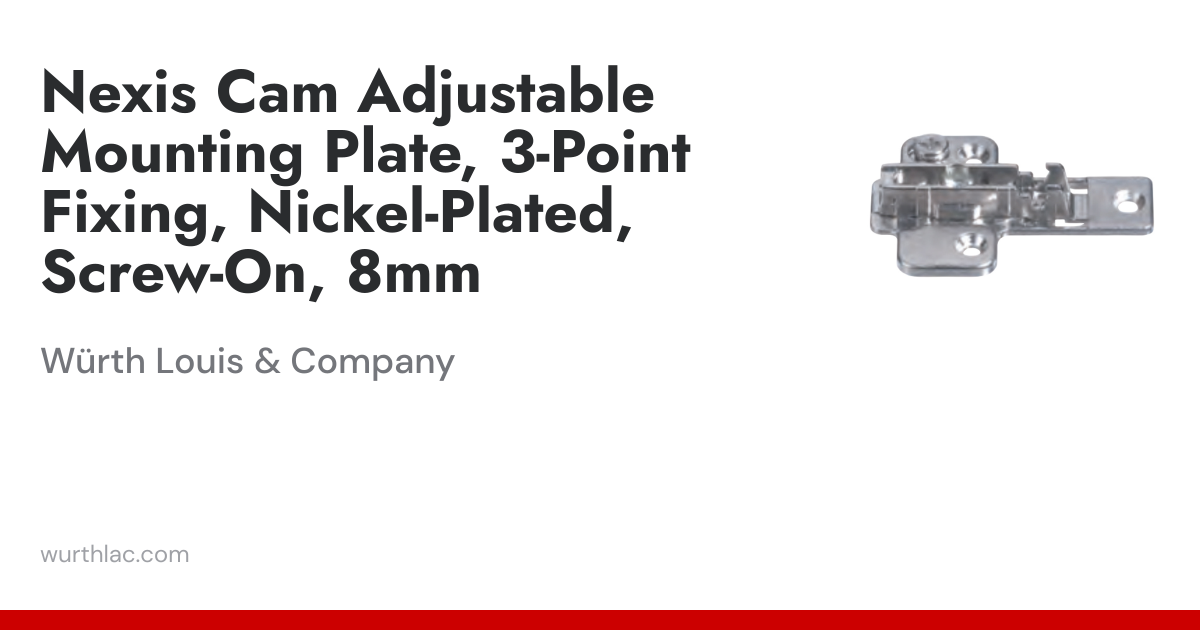 Nexis Cam Adjustable Mounting Plate, 3-Point Fixing, Nickel-Plated ...