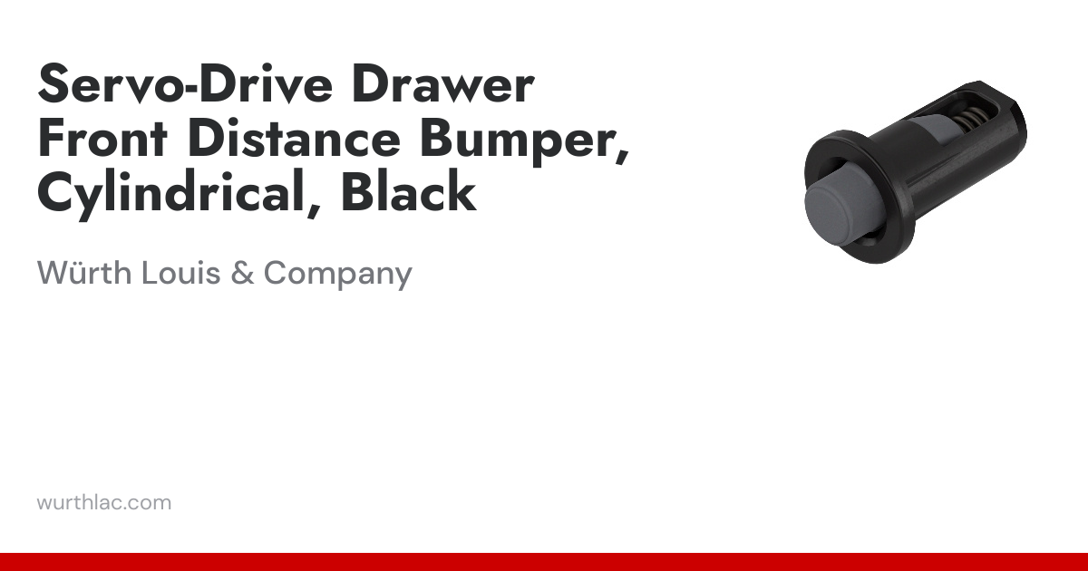Servo-Drive Drawer Front Distance Bumper, Cylindrical, Black | Würth ...