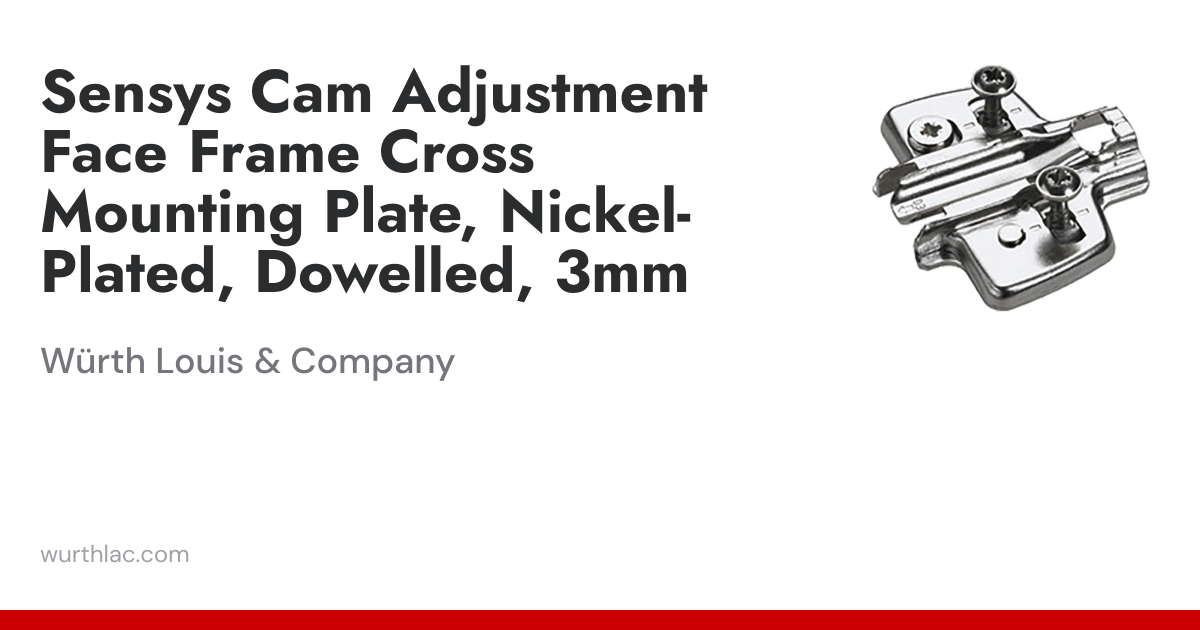 Sensys Cam Adjustment Face Frame Cross Mounting Plate, Nickel-Plated ...