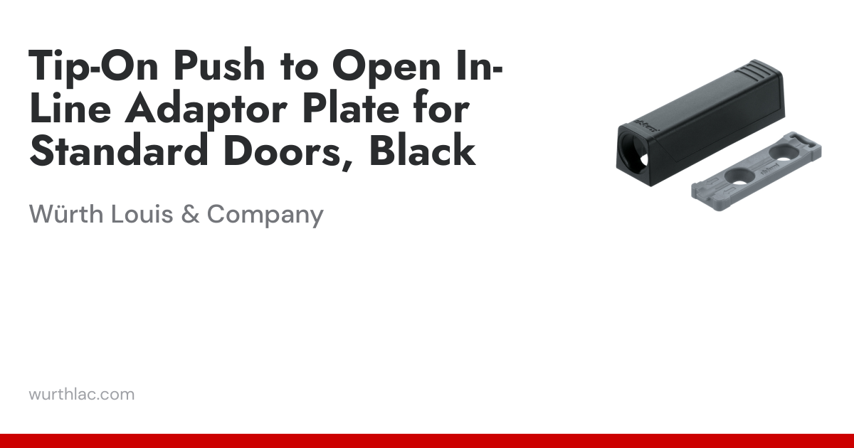 Tip-On Push to Open In-Line Adaptor Plate for Standard Doors, Black ...