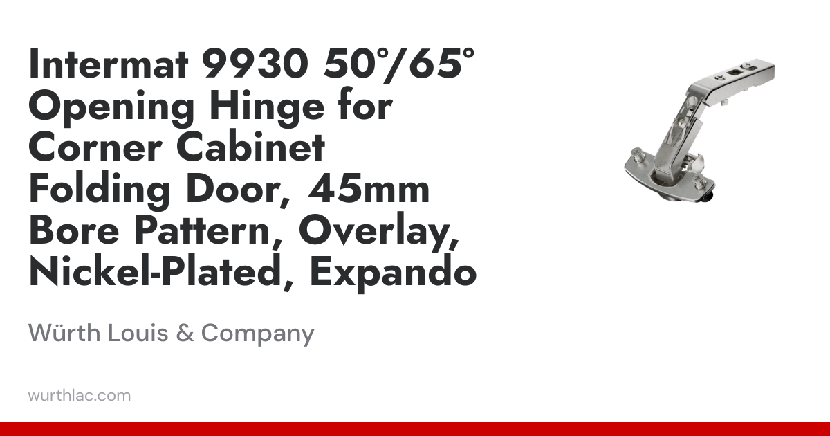 Intermat 9930 50°/65° Opening Hinge for Corner Cabinet Folding Door ...