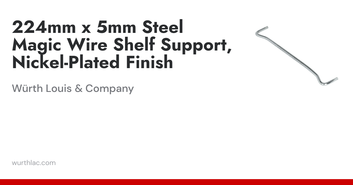224mm x 5mm Steel Magic Wire Shelf Support, Nickel-Plated Finish ...